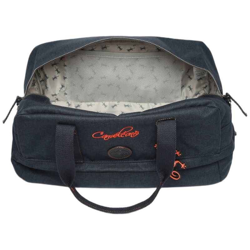 Sac de sport Navy Orange Stitching Caméléon Produit ouvert 5
