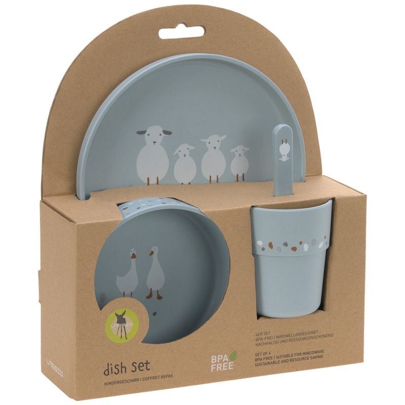 Coffret repas Tiny Farmer mouton et oie bleu Lässig Packaging 3