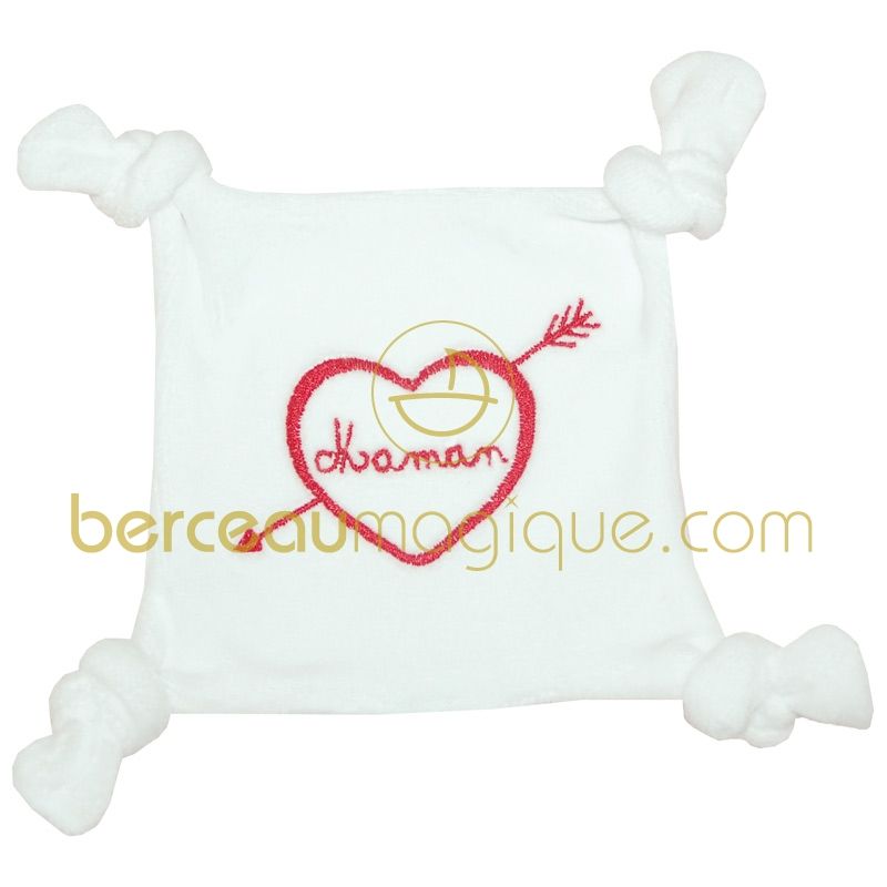 Doudou plat velours brodé Maman BB & Co