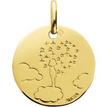Médaille Enfant la tête dans les nuages 16 mm personnalisable (or jaune 750°)  par Maison Augis