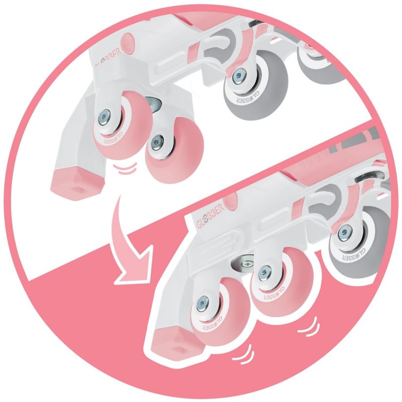 Rollers Learning Skate évolutif 2 en 1 Pastel Rose (pointure 30-33) Globber Produit 6