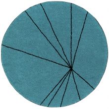 Tapis Trace bleu pétrole (160 cm)  par Lorena Canals