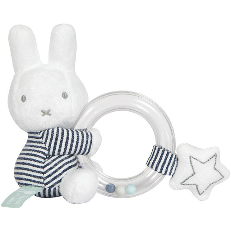 Hochet anneau à billes lapin Miffy marinière Pioupiou et Merveilles