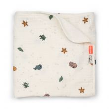 Couverture bébé en mousseline Sea friends Beige (100 x 100 cm)  par Done by Deer