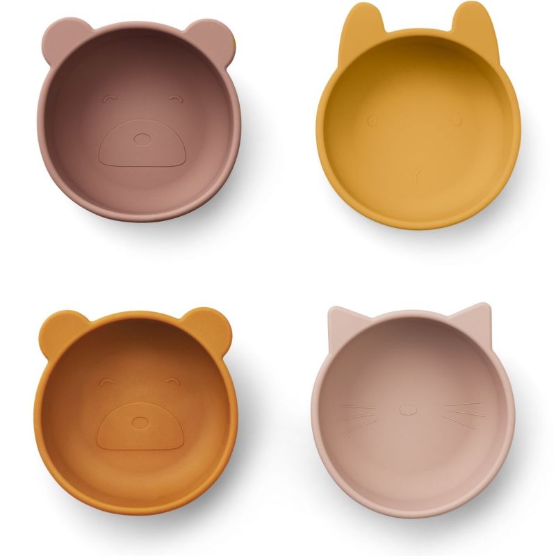 Lot de 4 bols en silicone Iggy Rose Mix Liewood