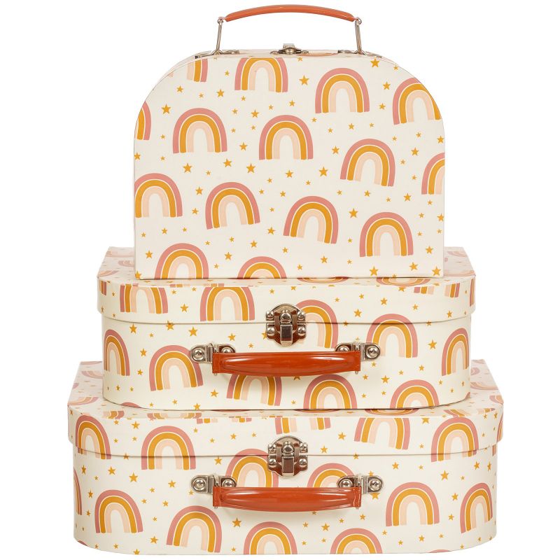 Set de 3 valisettes Arc-en-ciel orange sass & belle