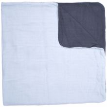 Couverture en coton Petit Chou bleu clair et gris (100 x 100 cm)  par BB & Co