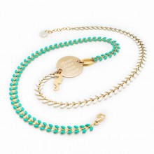 Bracelet chaîne émaillée triple tour Athéna 3 coloris (plaqué or)  par Petits trésors