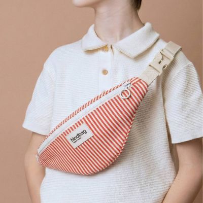 Sac banane enfant Augustin Rayures Fines Rouge