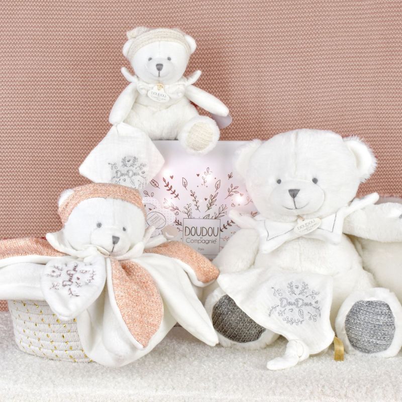 Peluche attache-sucette Ours Pantin Argent (20 cm) Doudou et Compagnie Ambiance 5