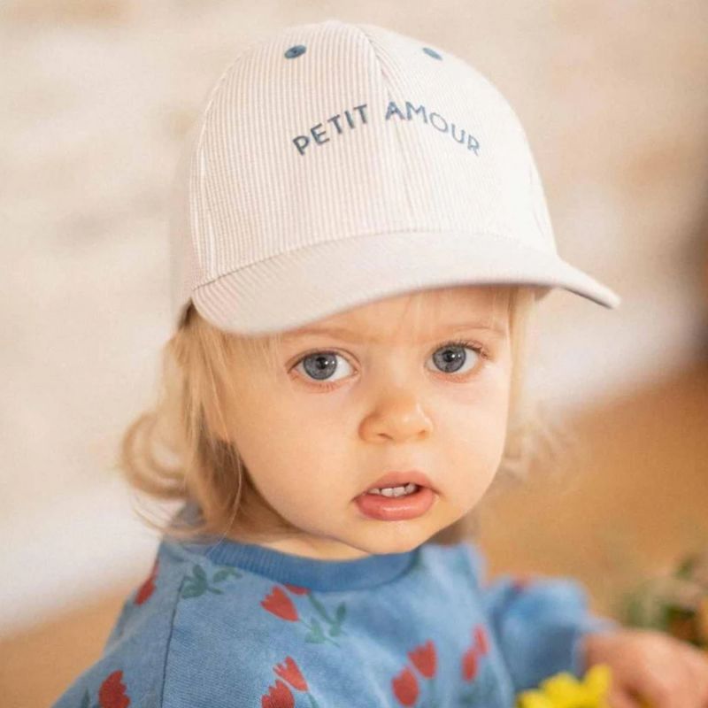 Casquette enfant Petit Amour crème (9-24 mois) Chamaye Ambiance 1