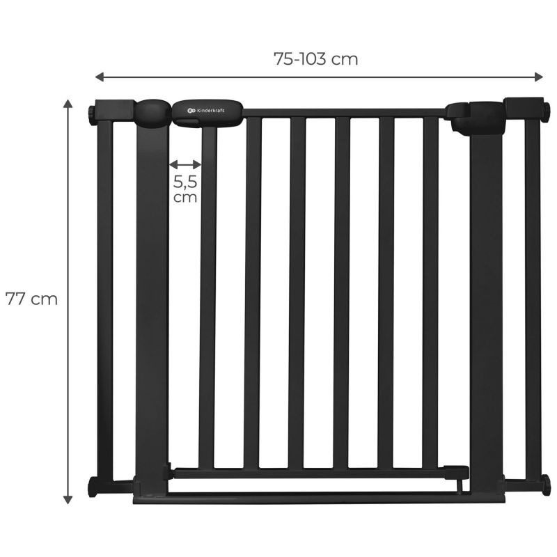 Barrière de sécurité Lock & Go Black (75 à 103 cm) Kinderkraft Produit 6
