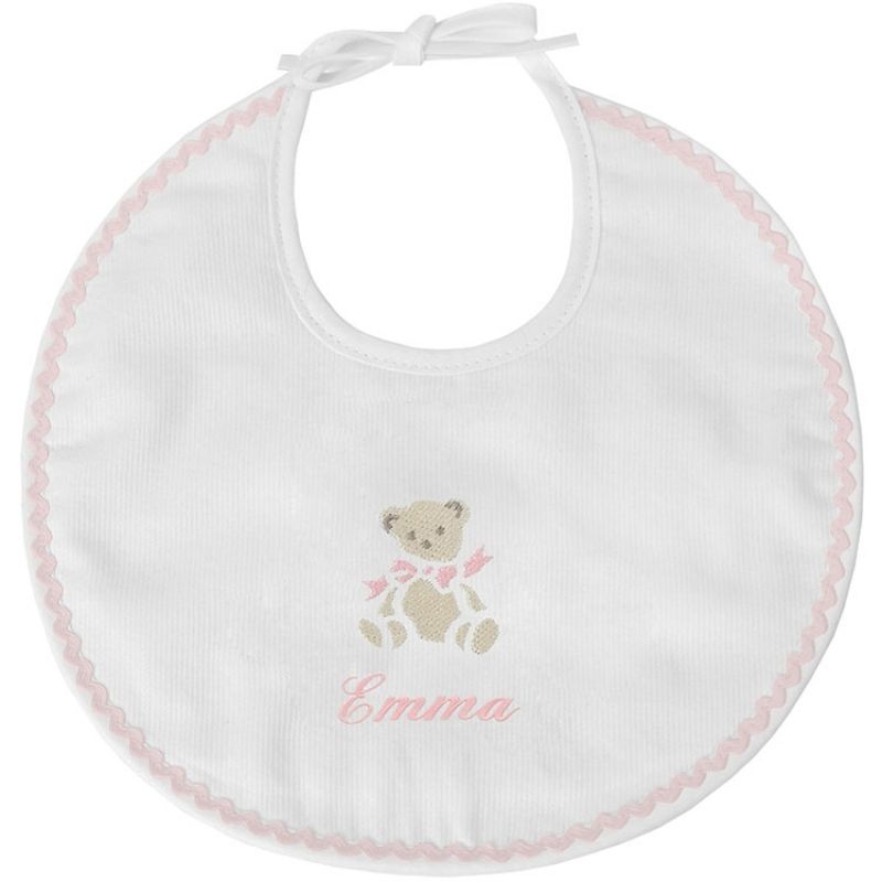 Bavoir de naissance Ours rose (personnalisable) ANVIE Produit 1 grande taille