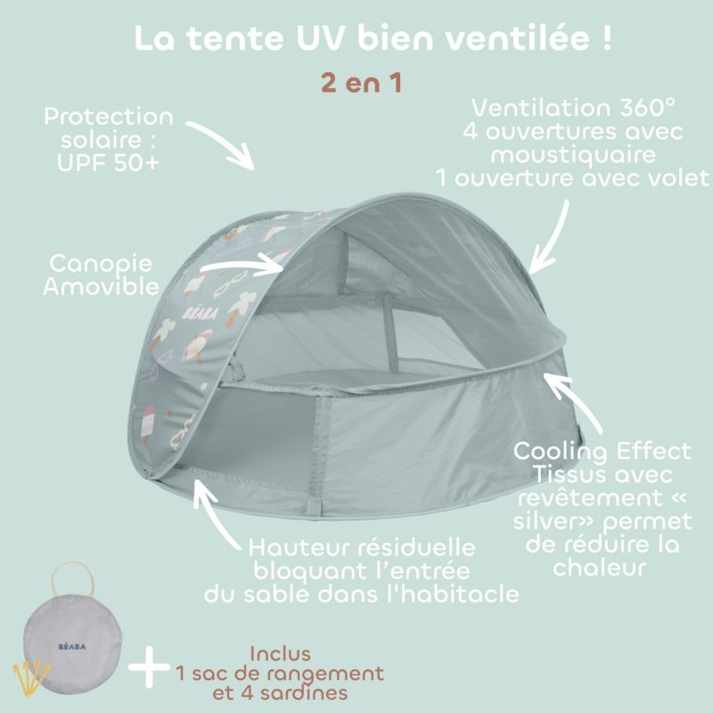 Tente Anti UV Upf50+ Breezynest Lichen Béaba Ambiance 8