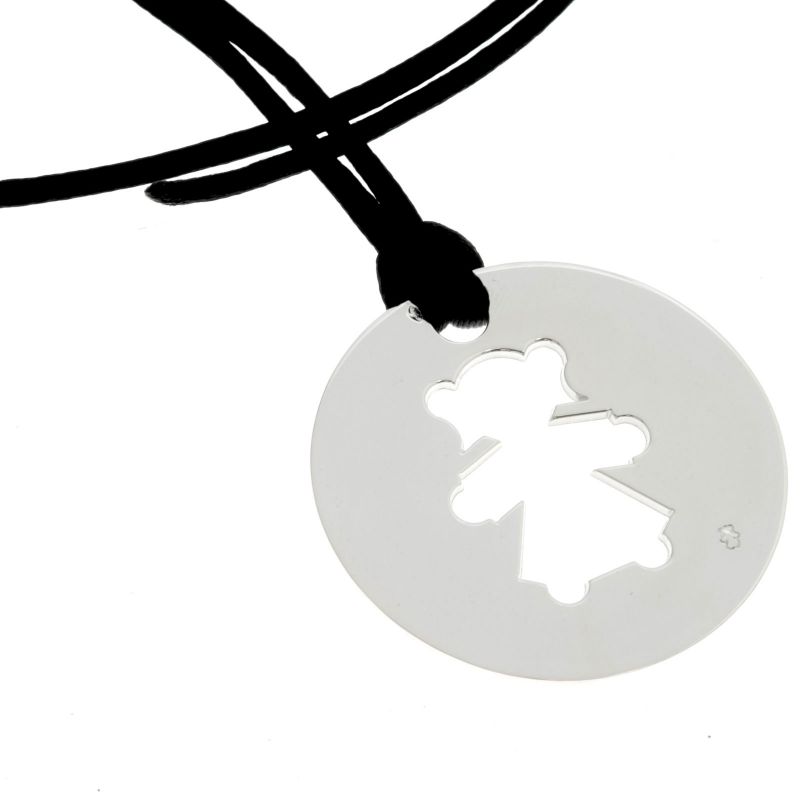 Médaille ajourée petite fille 35 mm (argent 925°) Loupidou