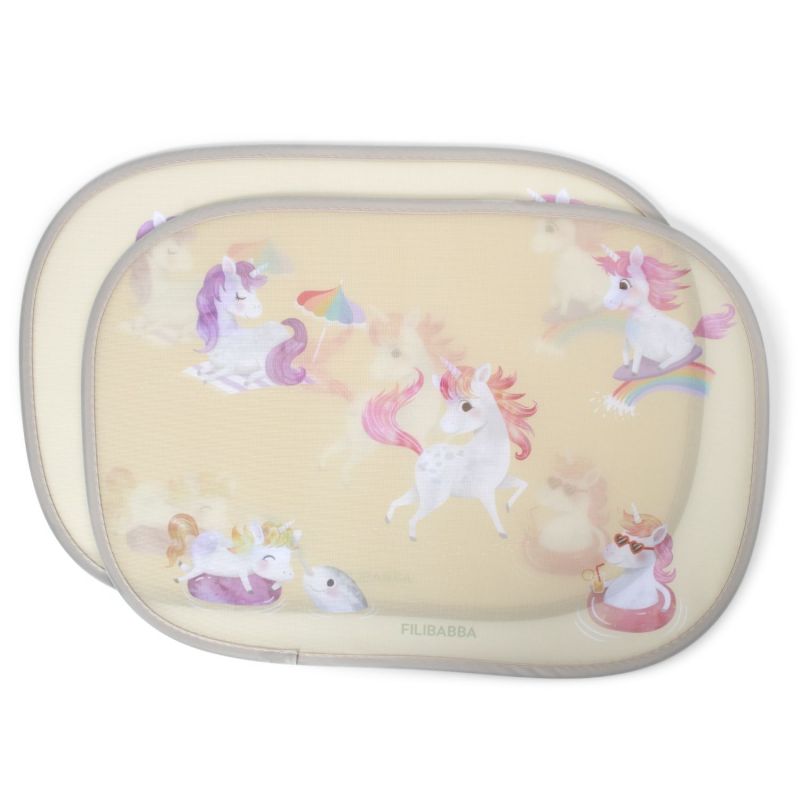 Lot de 2 pare-soleil pour voiture La plage des licornes Filibabba Produit 1
