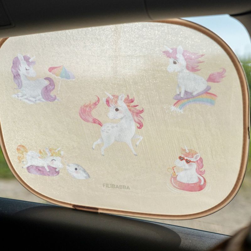 Lot de 2 pare-soleil pour voiture La plage des licornes Filibabba Ambiance 3