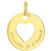 Médaille ronde ''Maman je t'aime'' 16 mm (or jaune 750°) - Premiers Bijoux