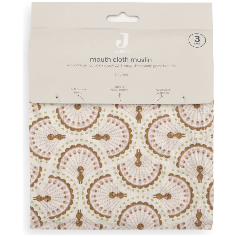 Lot de 3 mini langes Soft Plumes (31 x 31 cm) Jollein Packaging 5
