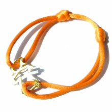 Bracelet cordon papa silhouette ajourée petite fille 30 mm (or jaune 750°)  par Loupidou