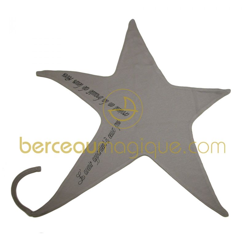 Doudou attache sucette Etoile gris 