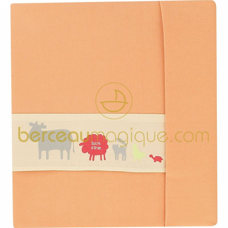 Parure drap + taie pour lit bébé Corail, rouge & co Sucre d'orge