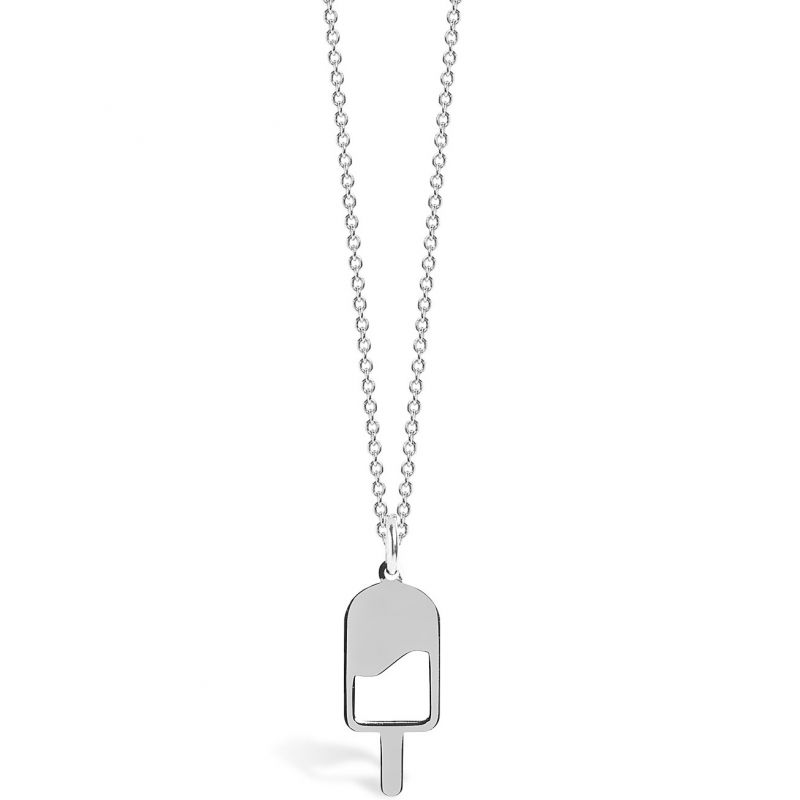 Collier chaîne 40 cm pendentif Mini Coquine glace 18 mm (argent 925°) Coquine