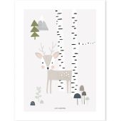 Affiche renne In the Woods (30 x 40 cm)