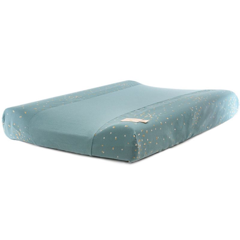 Housse de matelas à langer Calma Gold Confetti vert (70 x 50 cm) Nobodinoz