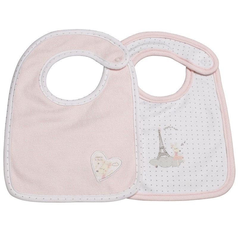 Lot de 2 bavoirs à pression Lilibelle Sauthon