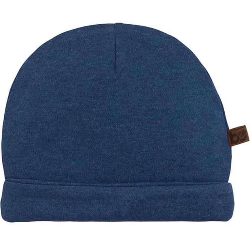 Bonnet bébé en coton bio Melange bleu jeans (0-3 mois) Baby's Only