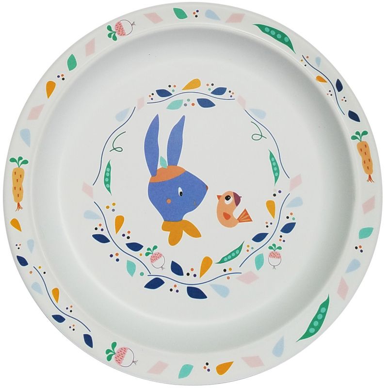 Assiette plate en mélamine Gabin Lapin Ebulobo