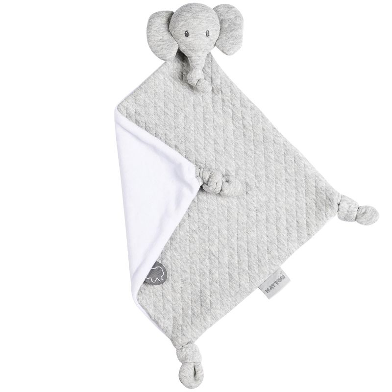 Doudou plat Tembo l'éléphant jacquard gris (30 cm) Nattou