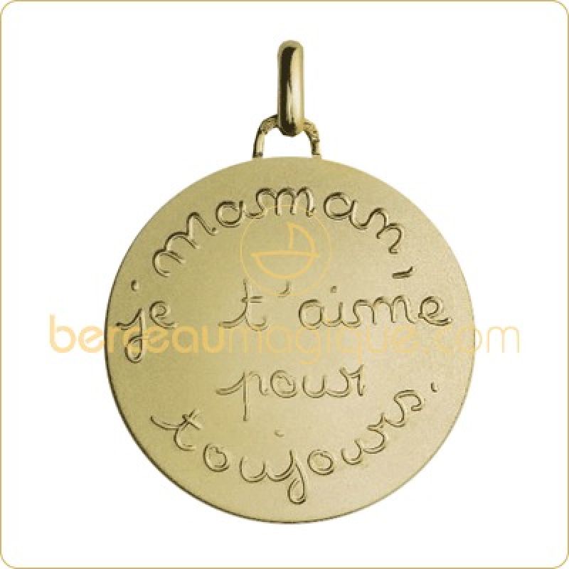 Grande Médaille ''Maman je t'aime pour toujours'' (Or jaune) Monnaie de Paris