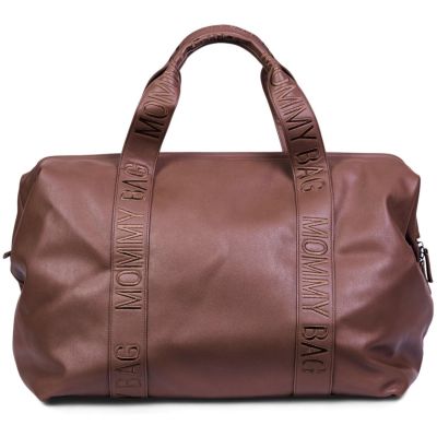 Sac à langer Mommy Bag Signature Simili cuir marron foncé