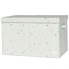Coffre à jouets en tissu recyclé Terrazzo vert - 3 sprouts