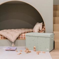 Coffre à jouets en tissu recyclé Terrazzo vert
