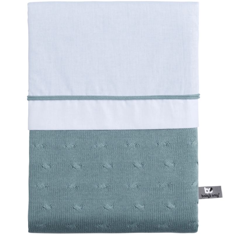 Housse de couette + taie d'oreiller vert d'eau Cable (100 x 135 cm) Baby's Only