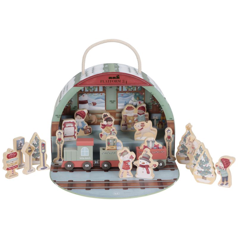 Calendrier de l'avent avec circuit de train Little Dutch Produit 1