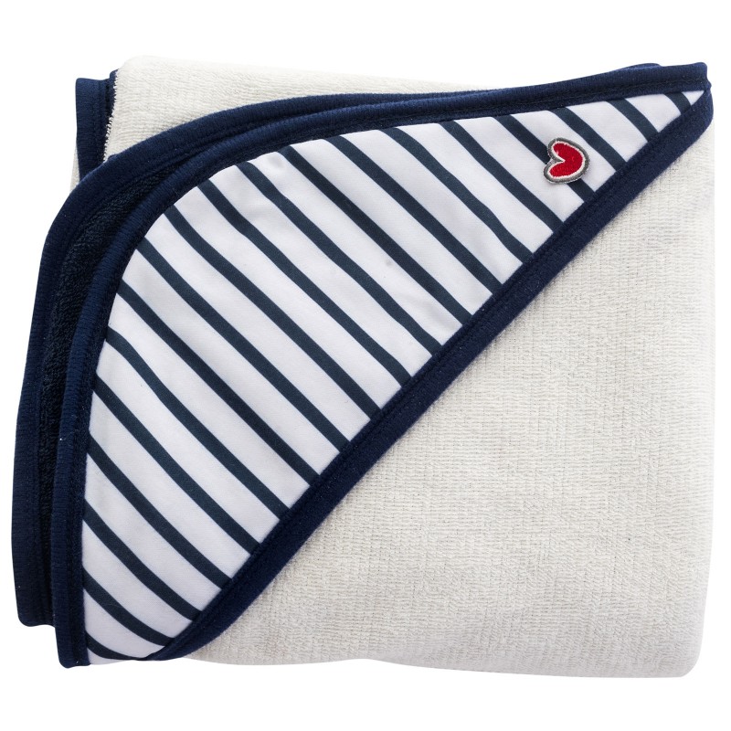 Serviette tablier de bain Papillon rayures bleues Baby to Love