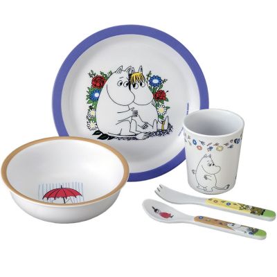 Coffret repas Moomin bleu (5 pièces) Petit Jour Paris