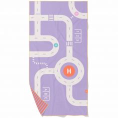 Serviette de plage 2 en 1 Circuit Lavande (140 x 70 cm) - Quut