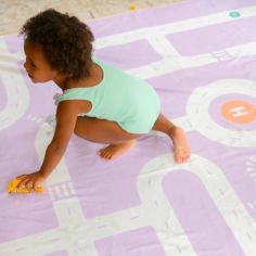 Serviette de plage 2 en 1 Circuit Lavande (140 x 70 cm)