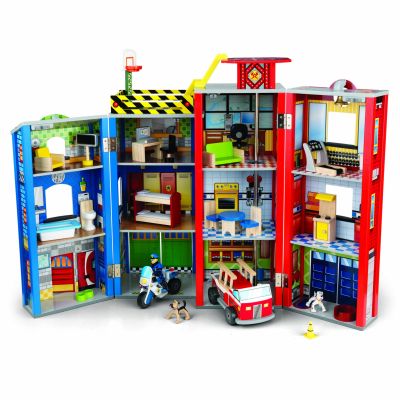 Garage caserne de pompiers et véhicules d'urgence  par KidKraft