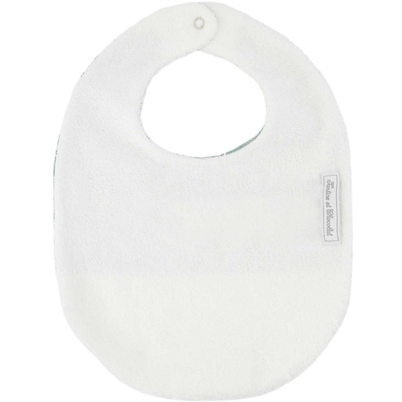 Bavoir en coton et lin Feuillage Vert (33x24 cm) Tartine et Chocolat Produit 3
