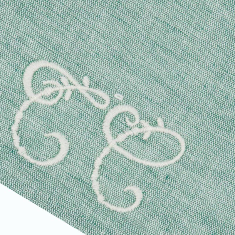Bavoir en coton et lin Feuillage Vert (33x24 cm) Tartine et Chocolat Produit 4