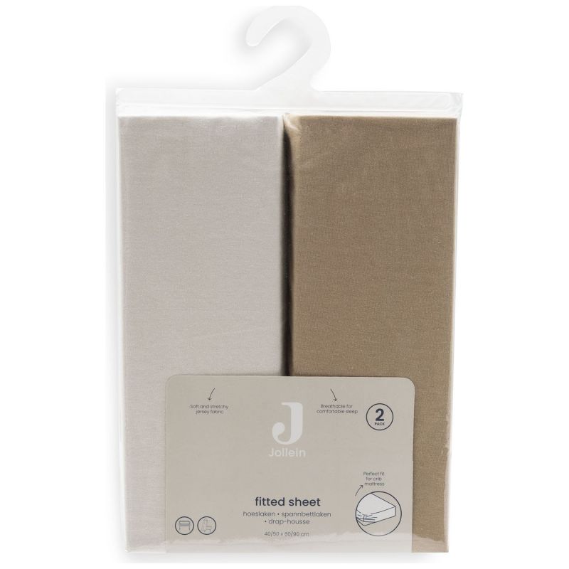 Lot de 2 draps housses en jersey Hazel-Oatmeal (40 x 80 cm) Jollein Packaging 6