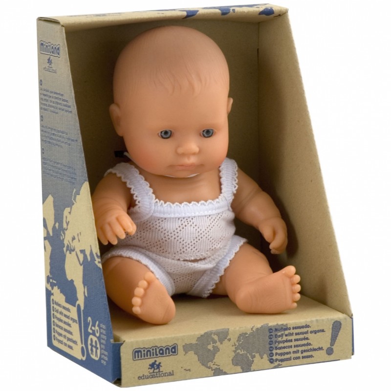 Poupée bébé fille Européenne (21 cm) Miniland