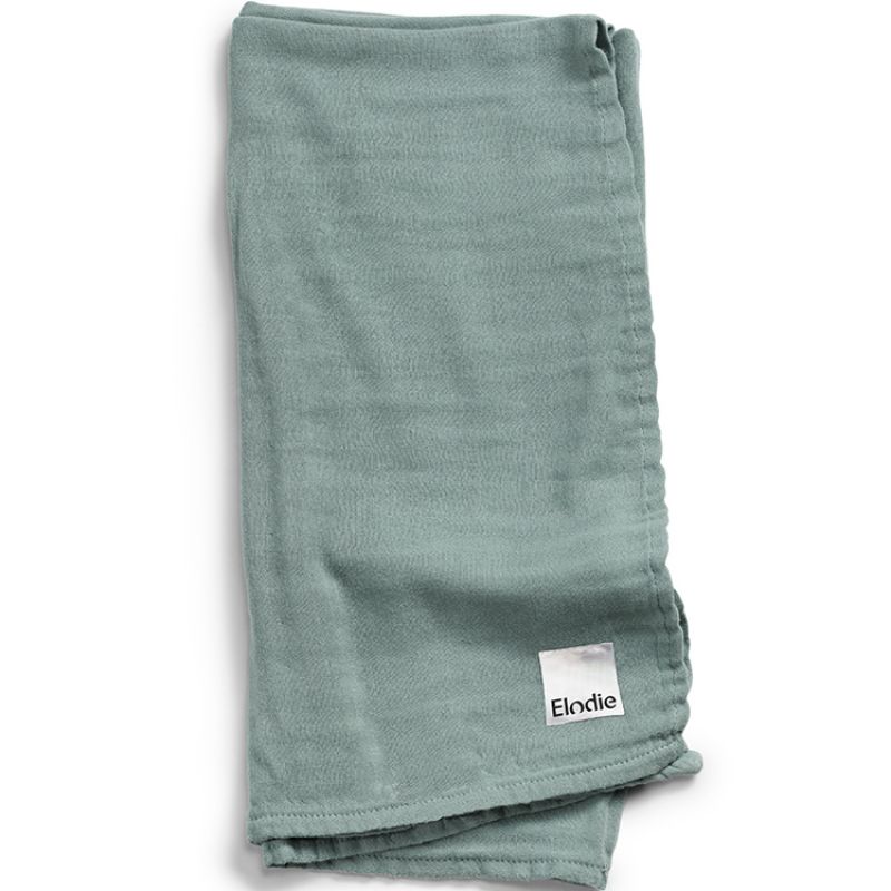 Lange en bambou et coton Mineral Green (80 x 80 cm) Elodie Details