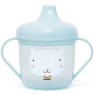 Tasse d'apprentissage en plastique Ours bleu (190 ml) Petit Monkey